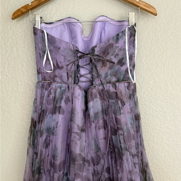 NWOT Most Beautiful Day Purple Multi Floral Print Organza Maxi Dress - Picture 6 of 7
